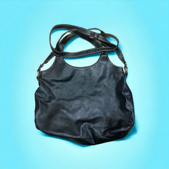 Nine West since 1973 Shoulder Bag /Black purse Ruffle detail Hobo EUC - Picture 2 of 7